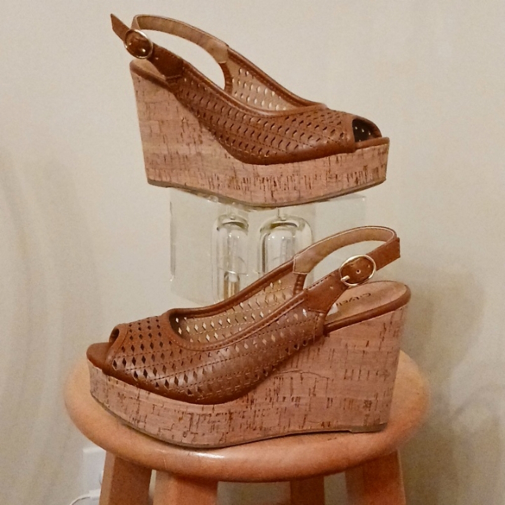 Cityclassified Wedge Cork Heel Sandals Size 7